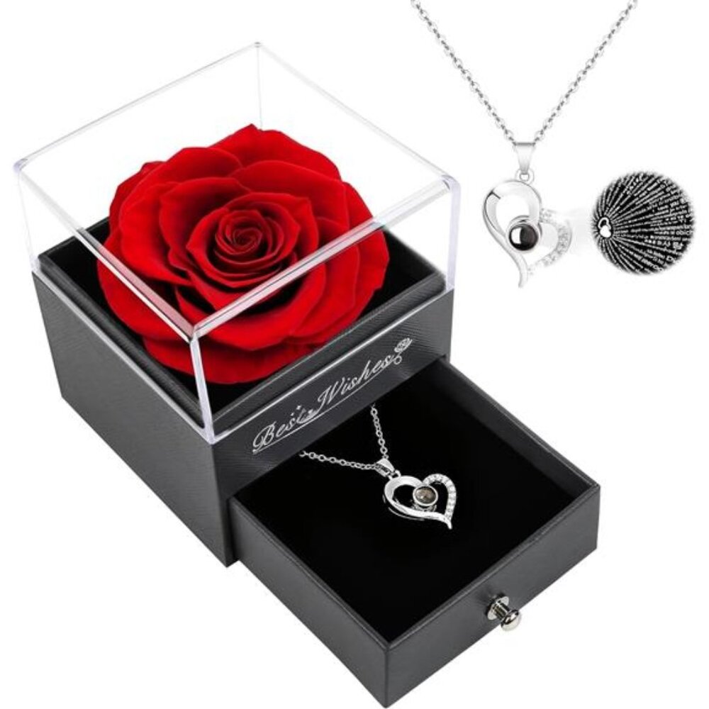 Preserved Rose Birthday Gifts,Red Preserved Flowers Christmas Rose Gifts